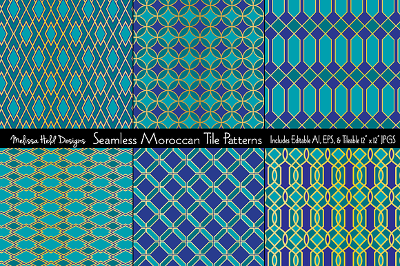 Seamless Moroccan Tile Patterns preview 7