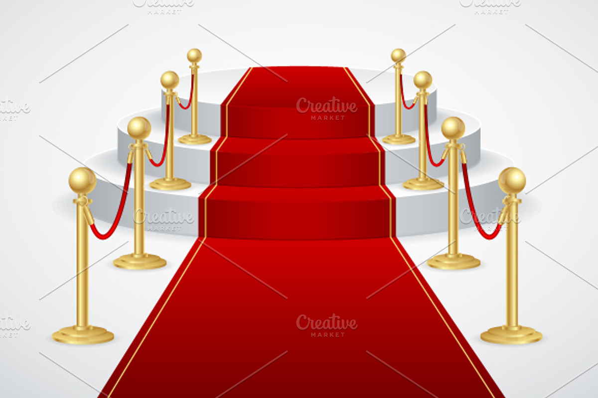 Vector podium with red carpet preview 2