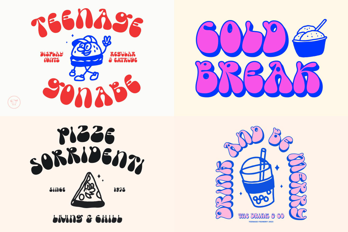 The Suprising Retro Font Bundle, a Sans Serif Font by TeenageFoundry (Photo 5 of 15)