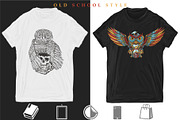 Owls old school tattoo, an Animal Illustration by intueri (Thumbnail 7 of 7)
