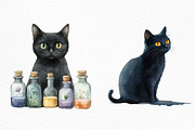 Watercolor Halloween Black Cat, an Illustration by Craft Nest (Thumbnail 4 of 6)