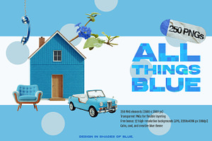 ALL THINGS BLUE: 250 PNG Elements