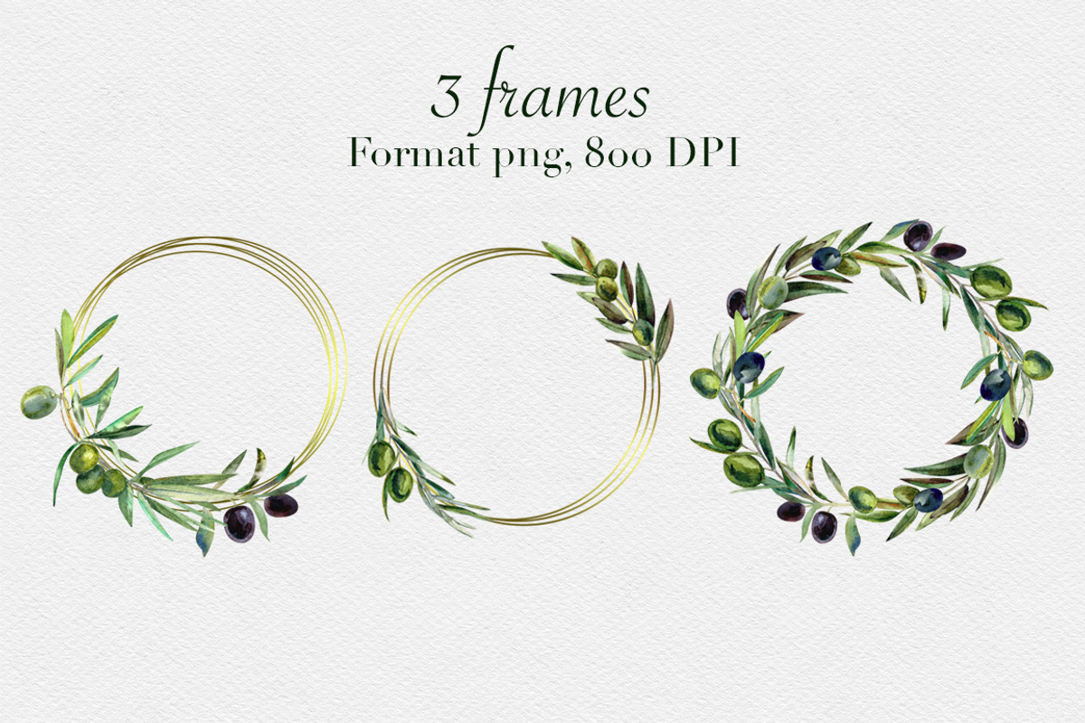 Watercolor olives set, a Food Illustration by mArtstore (Photo 6 of 7)