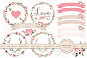 Wedding Floral Clipart & Vectors, an Illustration by Amanda Ilkov (Thumbnail 1 of 4)