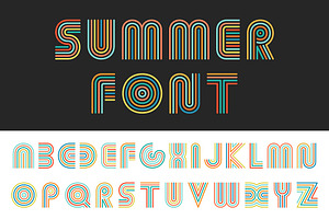 Colorful Striped Alphabet.