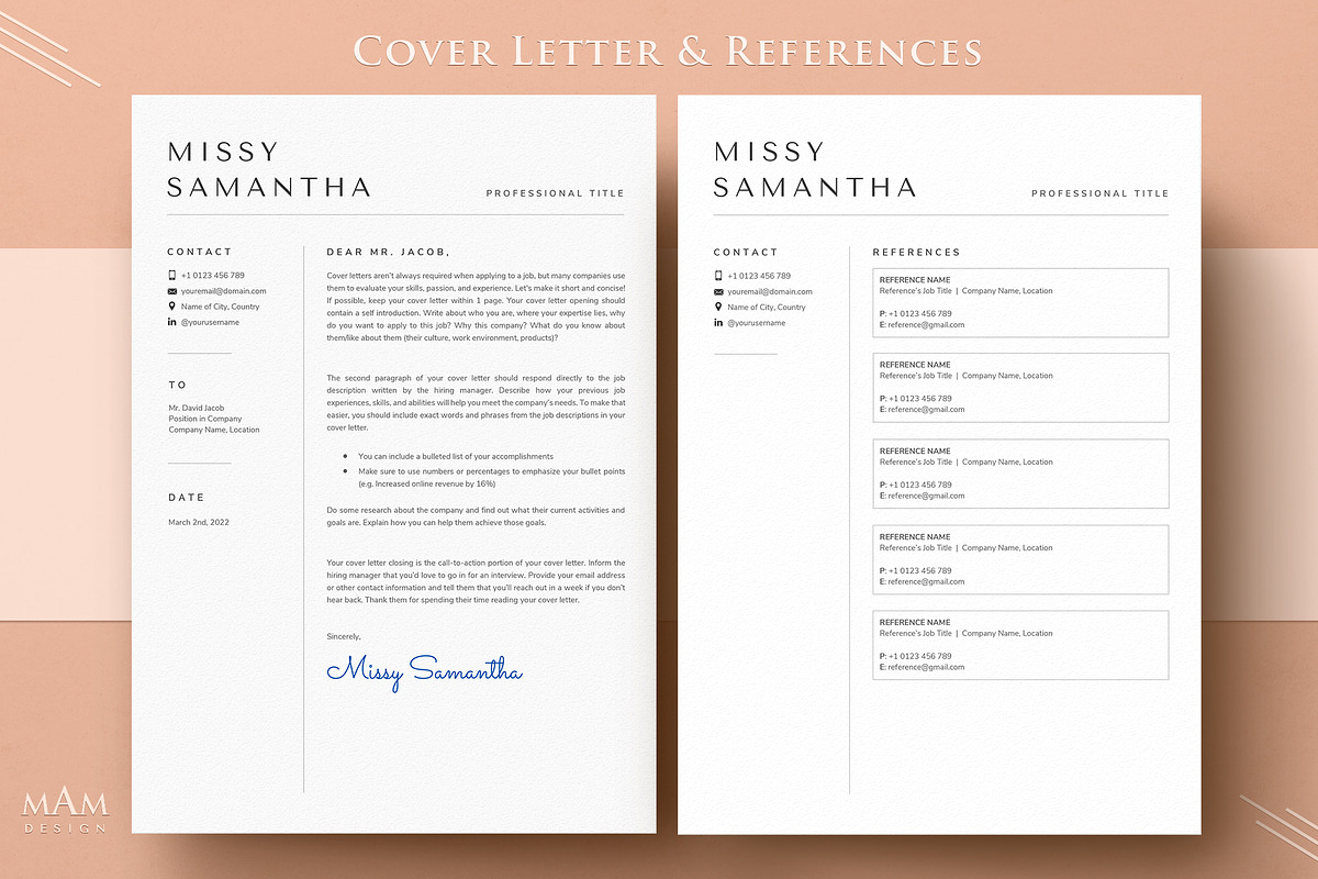Minimalist Modern Resume Template, a Resume Template by MAM Design (Photo 5 of 10)