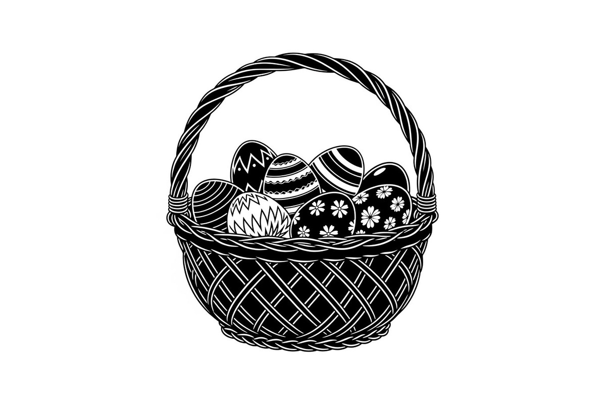 Easter Basket Vector Silhouette Bund, an Illustration by Designs_River (Photo 19 of 51)