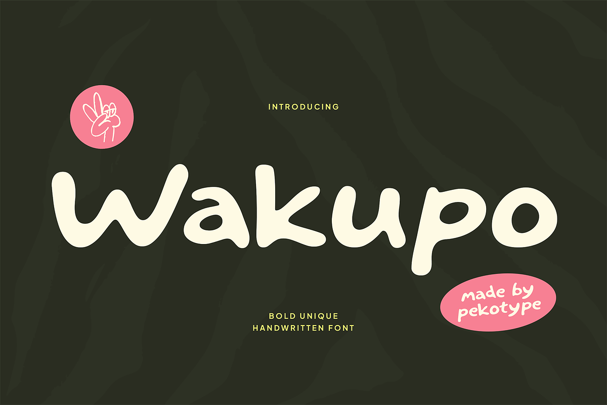 WAKUPO - Unique Display Font, a Font by Pekotype (Photo 1 of 15)
