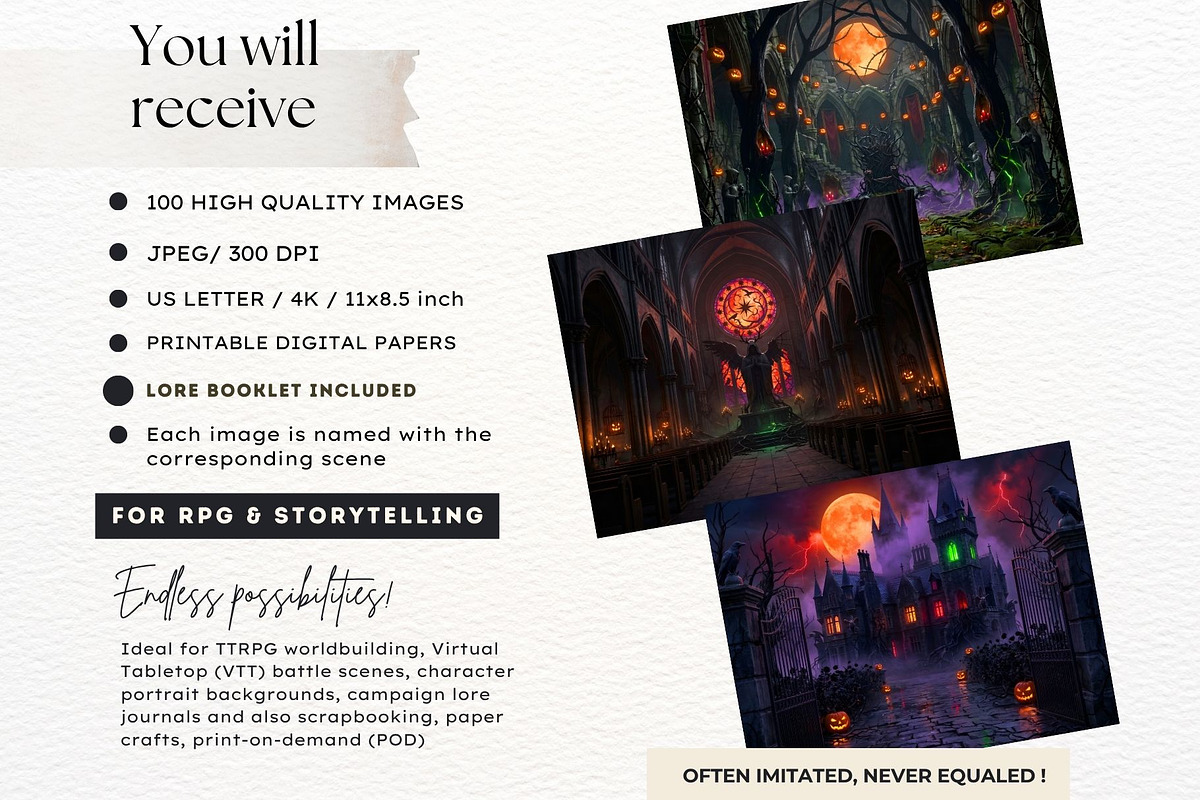 100 Halloween RPG Backdrops, a Seasonal Illustration by ThatsDesignArt (Photo 2 of 19)