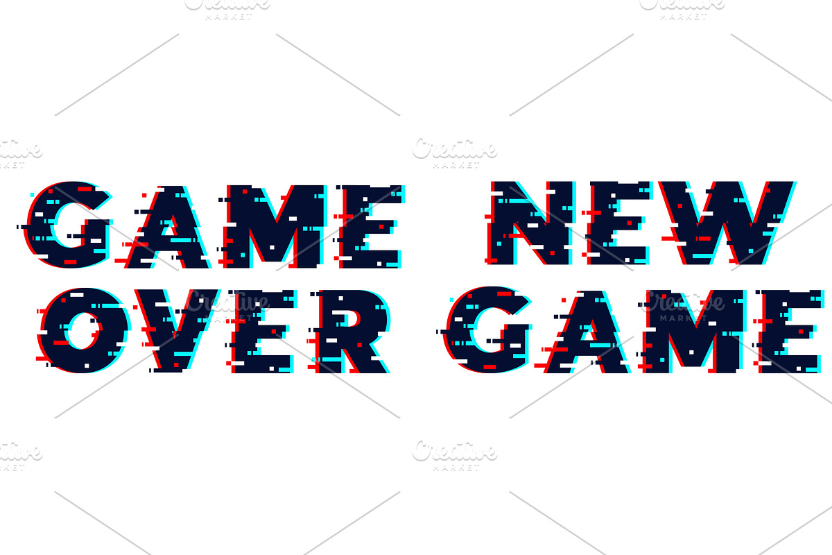 Words game over and new video gaming, a Technology Illustration by Vectorbuum