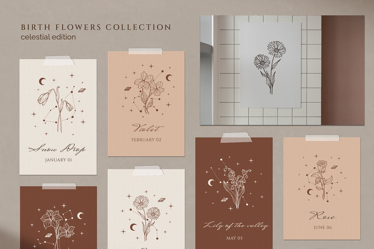 Hand drawn Birth Month Flowers, an Illustration by KirillsWorkshop (Photo 6 of 12)