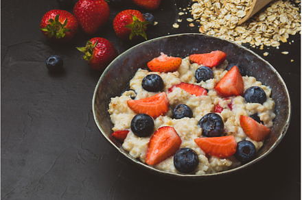 The concept of a healthy breakfast, a Food & Drink Photo by oksix