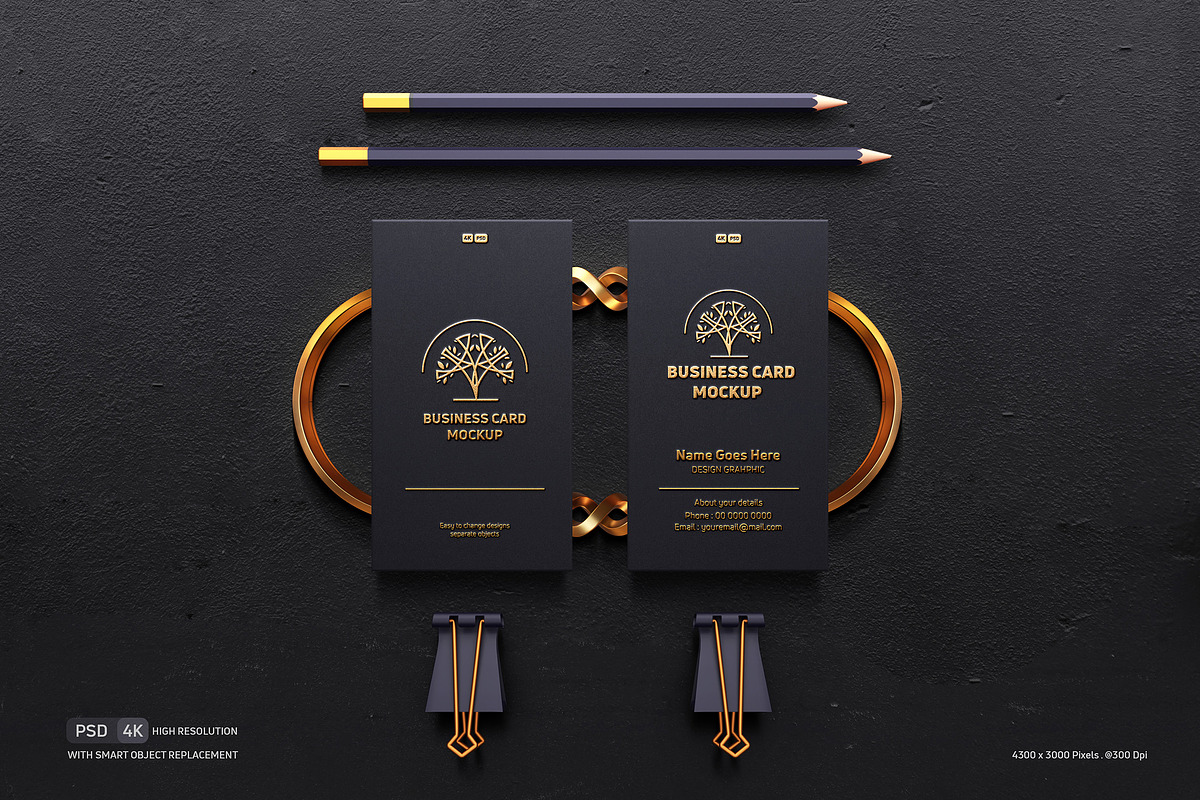 Gold Debossed On Card Mockup, a Business Card Template by Artlogs x Modaldesain (Photo 1 of 2)