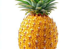 Ripe Pineapple Isolated on White Bac, a Food & Drink Photo by Pixeness Studio