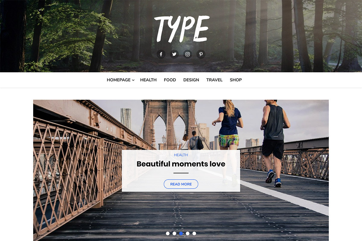 Type WordPress Theme, a WordPress Template by Design Lab