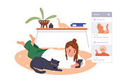 Children with phones and tablets set, a Technology Illustration by Good Studio (Thumbnail 3 of 7)