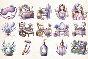 Lavender Pajama Party Spa Day Clipar, an Illustration by Libby Wishes (Thumbnail 2 of 7)