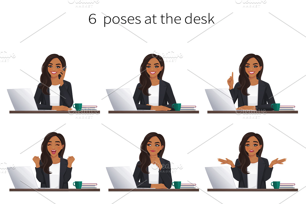 Confident business woman set, a Person Illustration by Volha Hlinskaya (Photo 4 of 6)