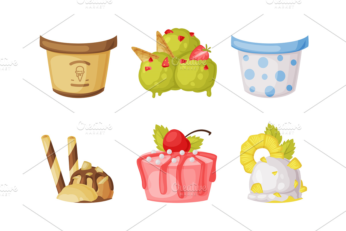 Ice Cream Parts with Chocolate and, a Food Illustration by TopVectors