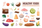 Healthy food set + frame background, a Food Illustration by Good Studio (Thumbnail 1 of 3)
