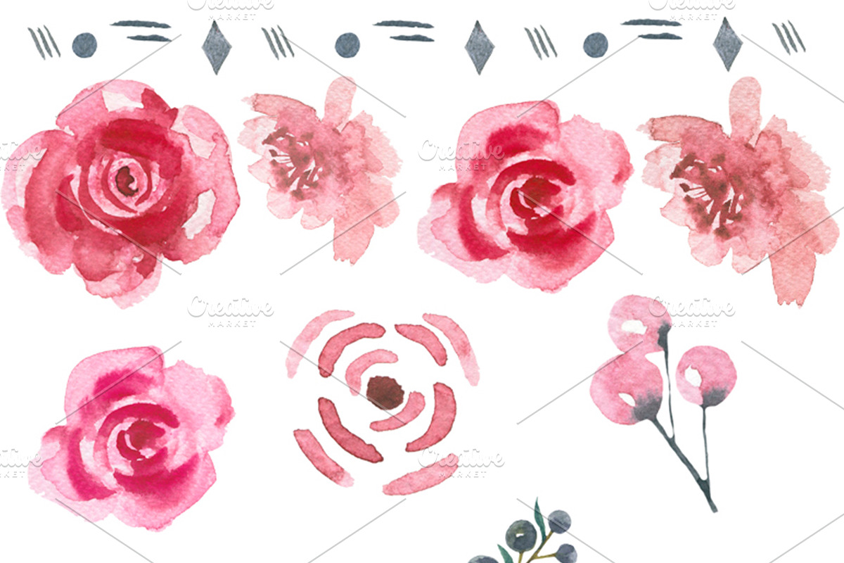 Delicate watercolors collection, an Object Graphic by JuliaFast (Photo 5 of 6)