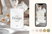 Orchid Wedding Invitation Mockup 5x7, a Mockup by Serenefeeling (Thumbnail 5 of 6)