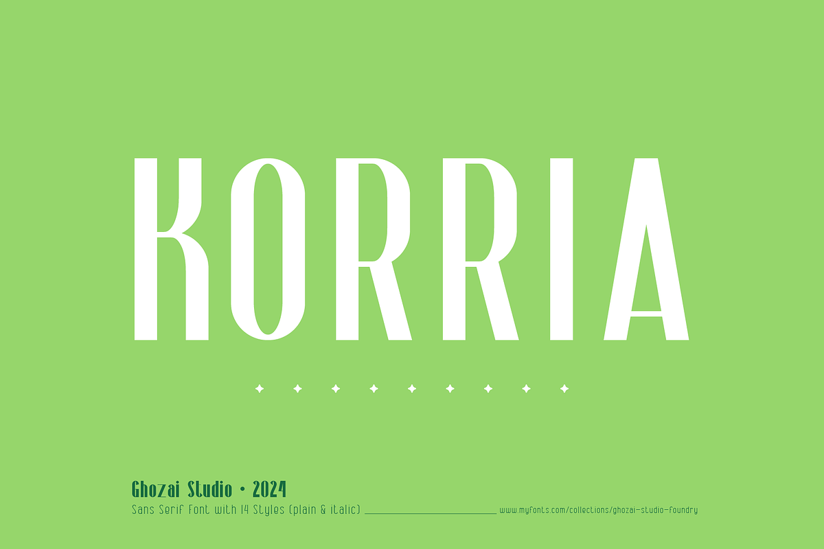 Korria - Sans, a Sans Serif Font by ghozai studio (Photo 1 of 7)