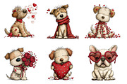 Quirky Valentines Dogs Clipart, an Illustration by Dream Creation (Thumbnail 4 of 6)