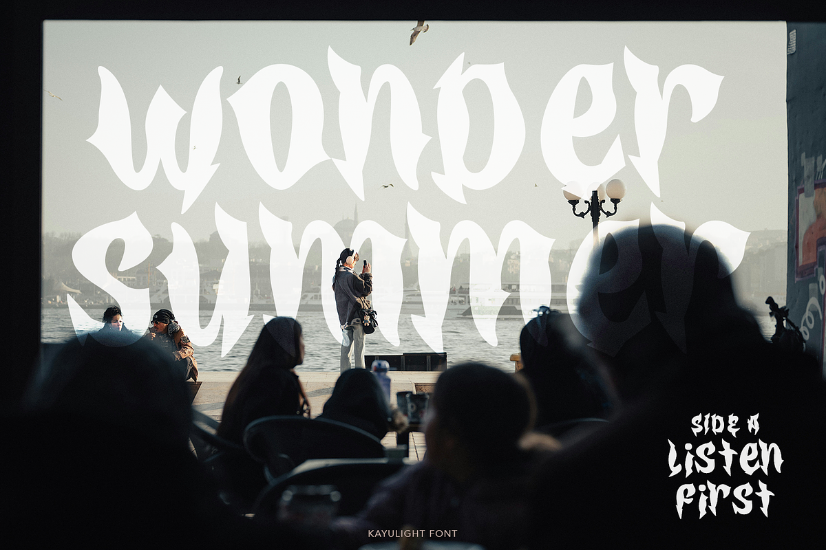 Kayulight Metal Display Font, a Blackletter Font by madeDeduk (Photo 6 of 8)