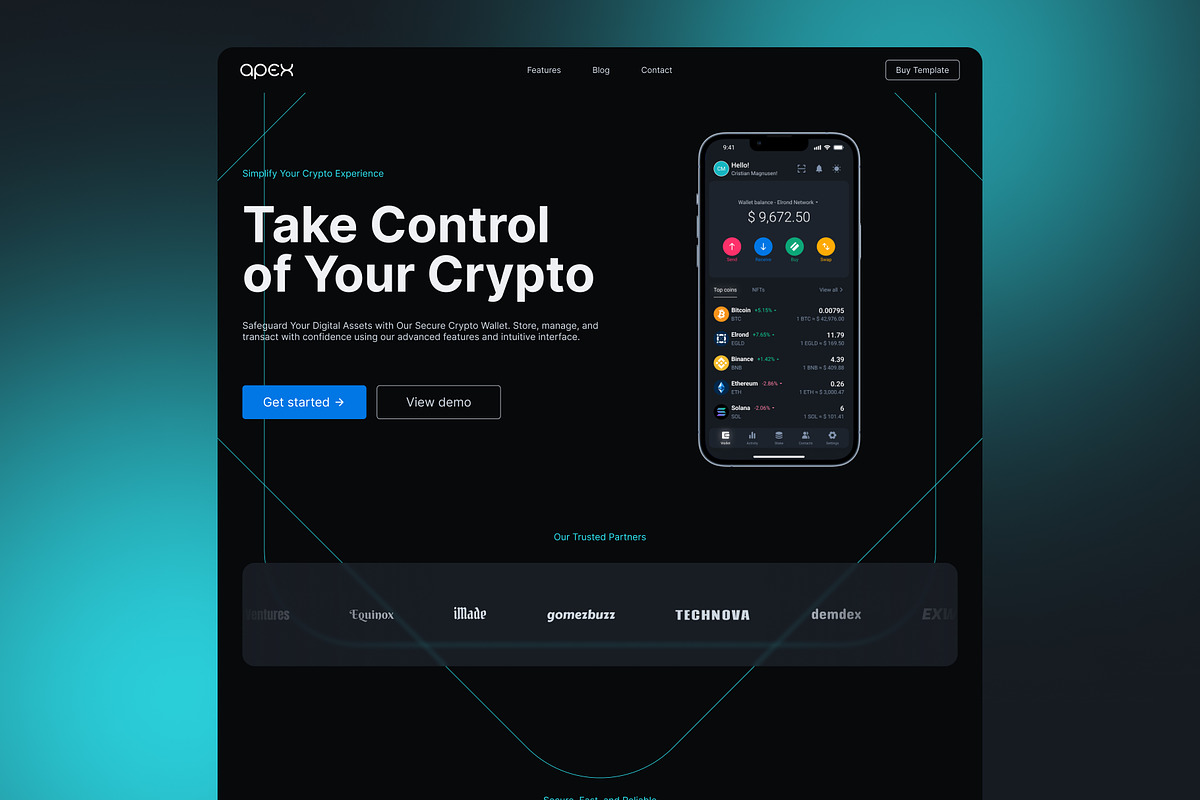 Apex Wallet - Framer Template, a Landing Page Template by 123 UXUI (Photo 1 of 3)
