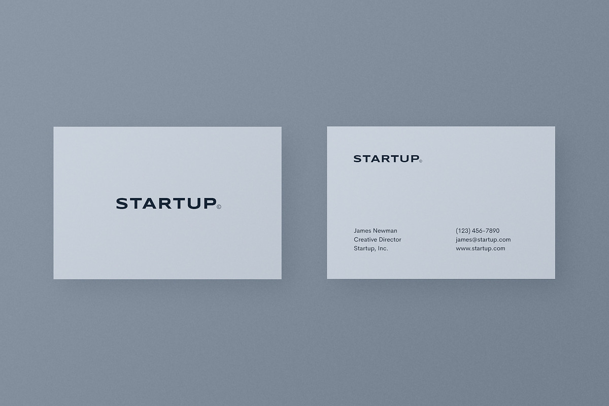 Startup Business Cards (3x), a Business Card Template by Minimal Shop (Photo 2 of 4)