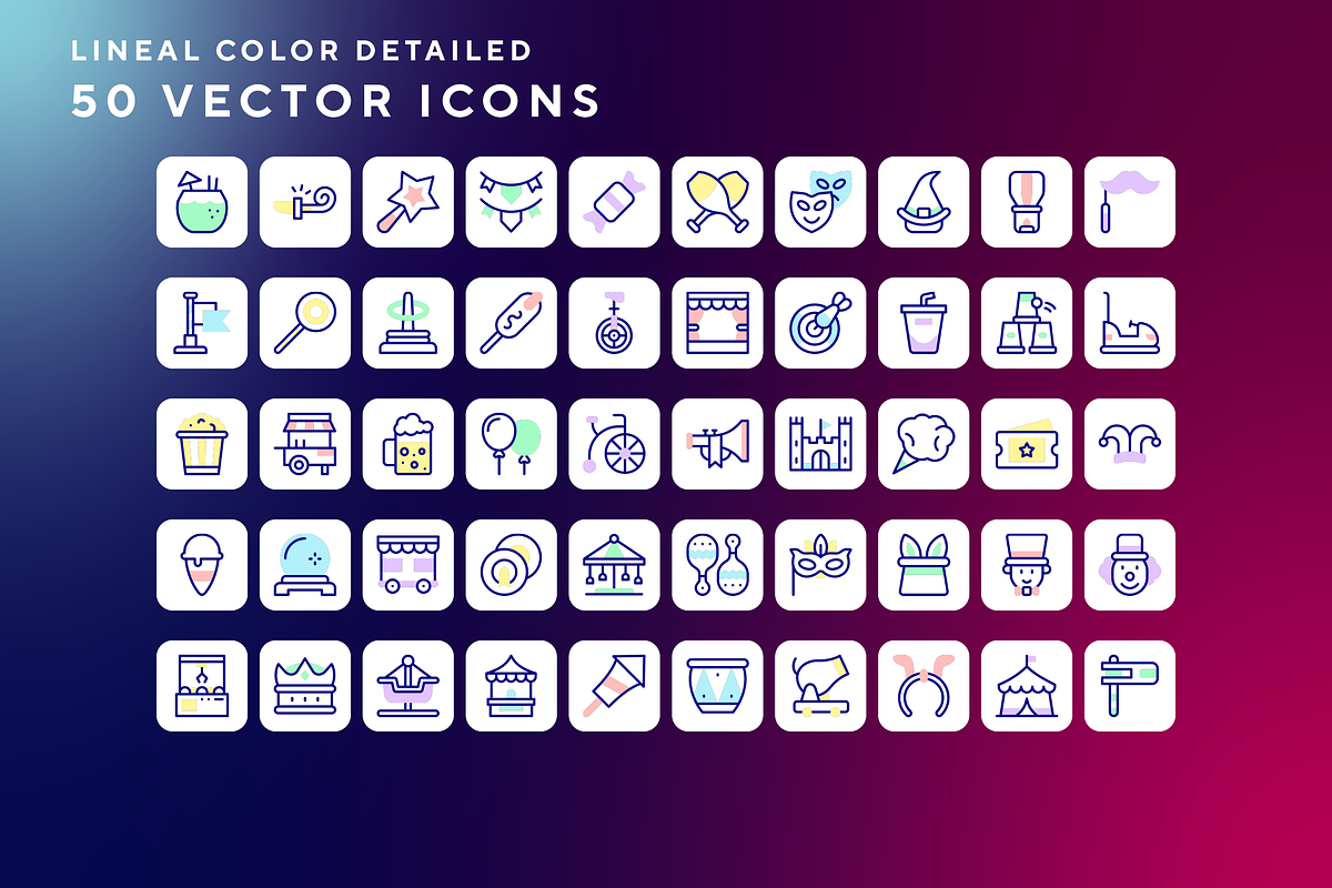 Carnival icons, an Outline Icon by Wencory (Photo 1 of 2)