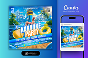 Summer Karaoke Flyer Canva Template, a Flyer Template by PeetalyStudioDesigns (Thumbnail 1 of 5)