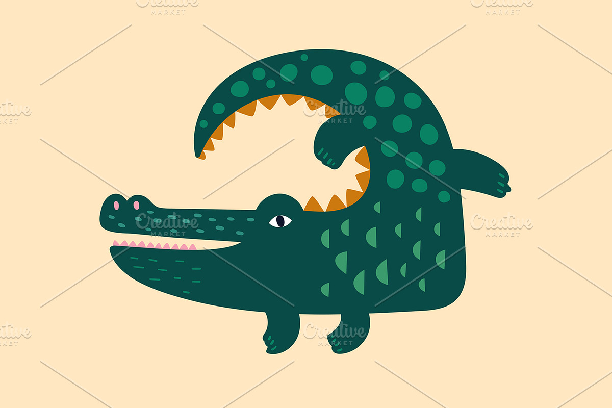 Cute baby crocodiles illustrations, an Animal Illustration by MoleskoStudio (Photo 19 of 23)