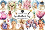 Spa Mothers Day Watercolor Clipart, an Illustration by SinaCreation (Thumbnail 1 of 5)