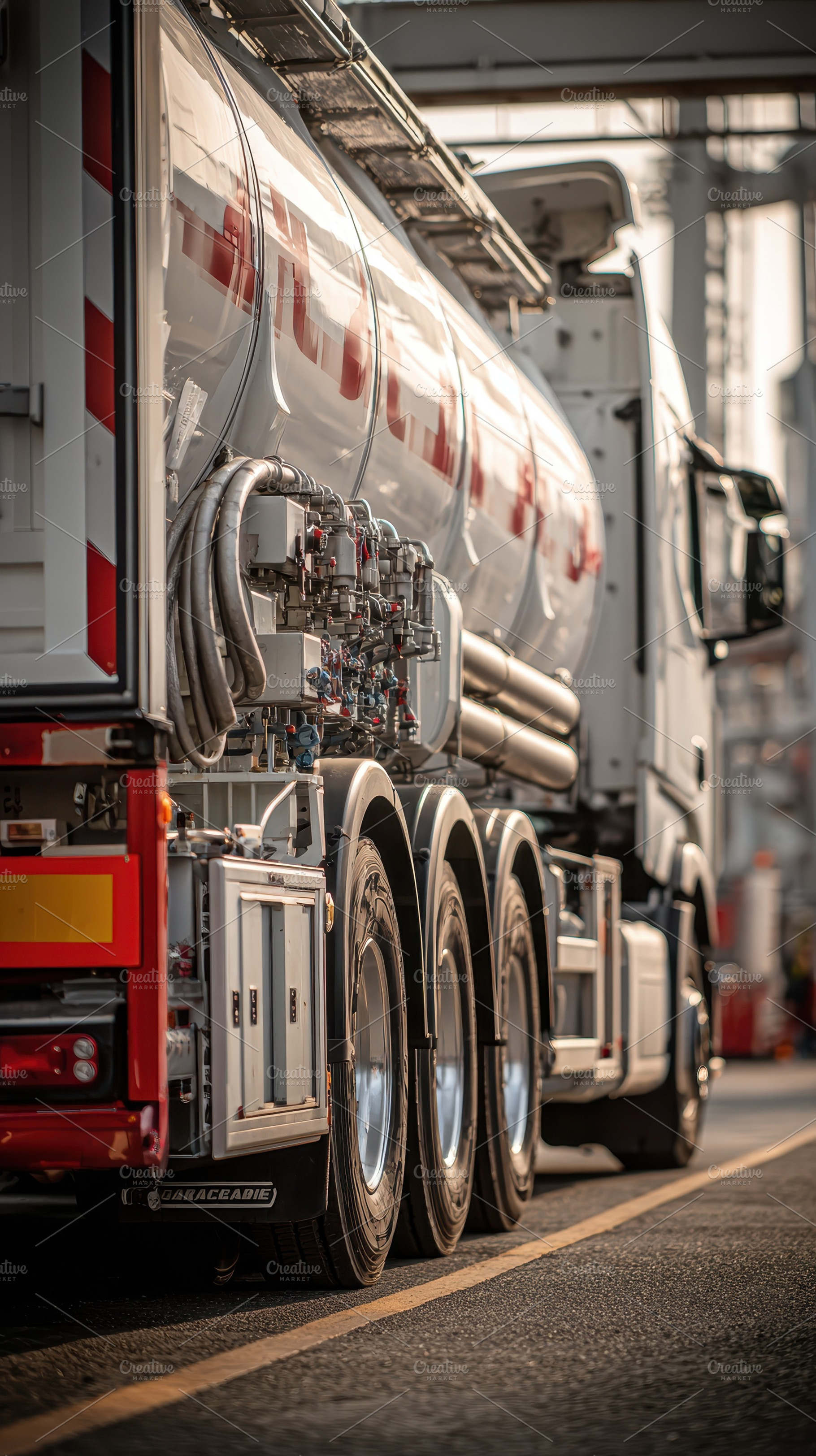 White tanker truck parked on asphalt, a Photo by Pixeness Studio