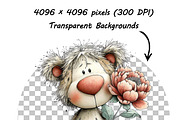 Whimsical Teddy Bear Birthday PNG, an Illustration by one-touch (Thumbnail 18 of 18)