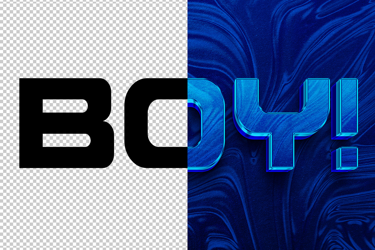 Boy 3D editable text effect, a Layer Style Add-On by Hello Muh (Photo 2 of 2)