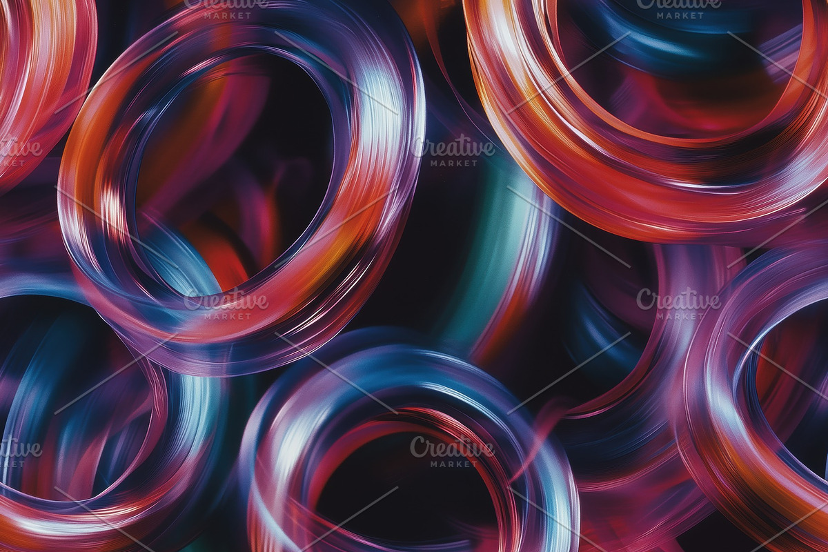 Seamless vibrant abstract background featuring swirling, colorful rings in shad, a Pattern Graphic by Textures & Backgrounds