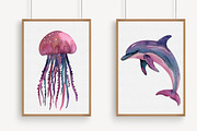 Watercolor Ocean Animals Clipart, an Illustration by Libby Wishes (Thumbnail 5 of 7)