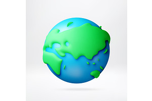 Blue planet earth 3d icon., an Illustration by Abscent