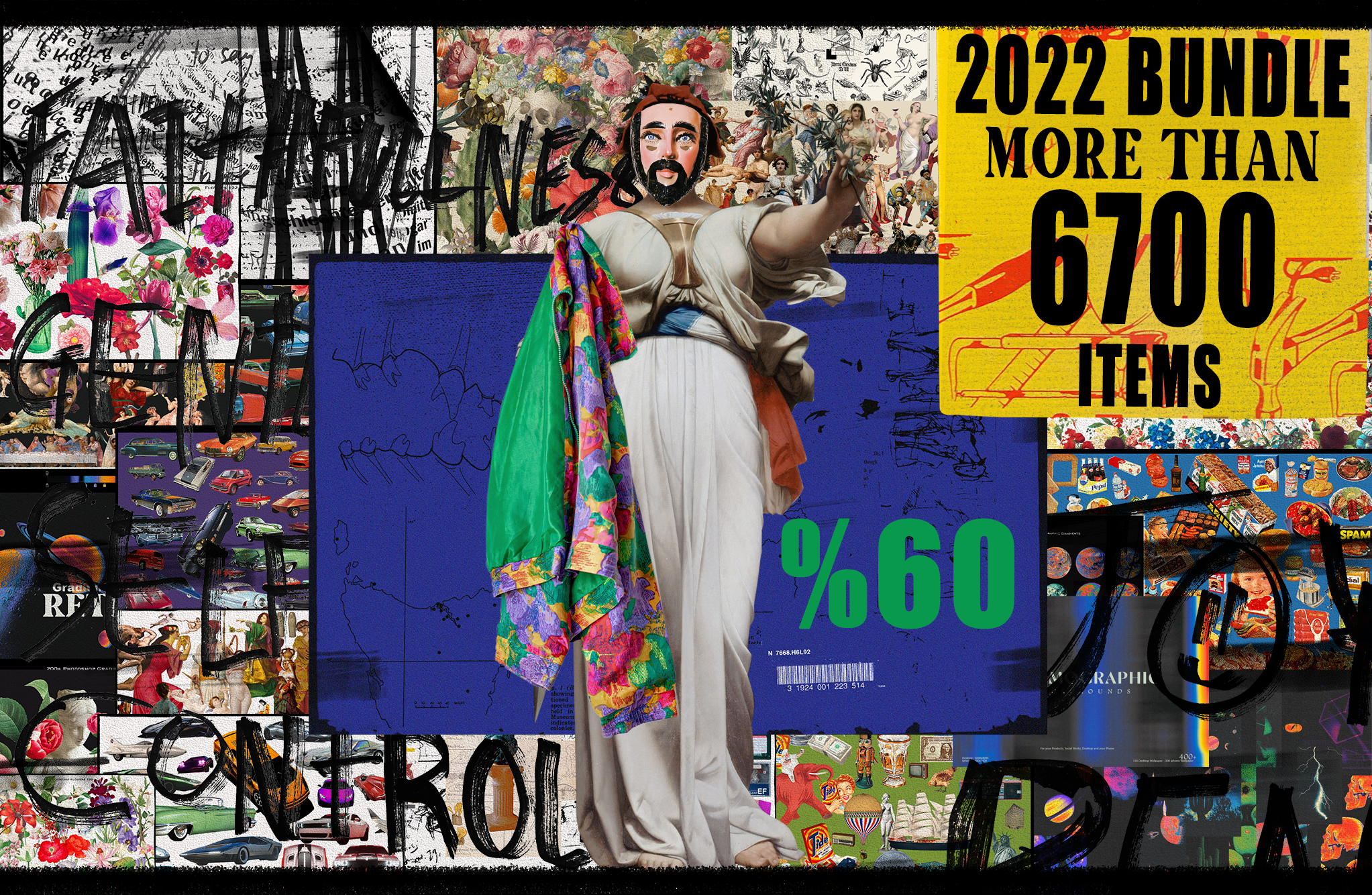 60% 2022 BUNDLE 6700+ ITEMS, a Texture Illustration by Lilithcollageart
