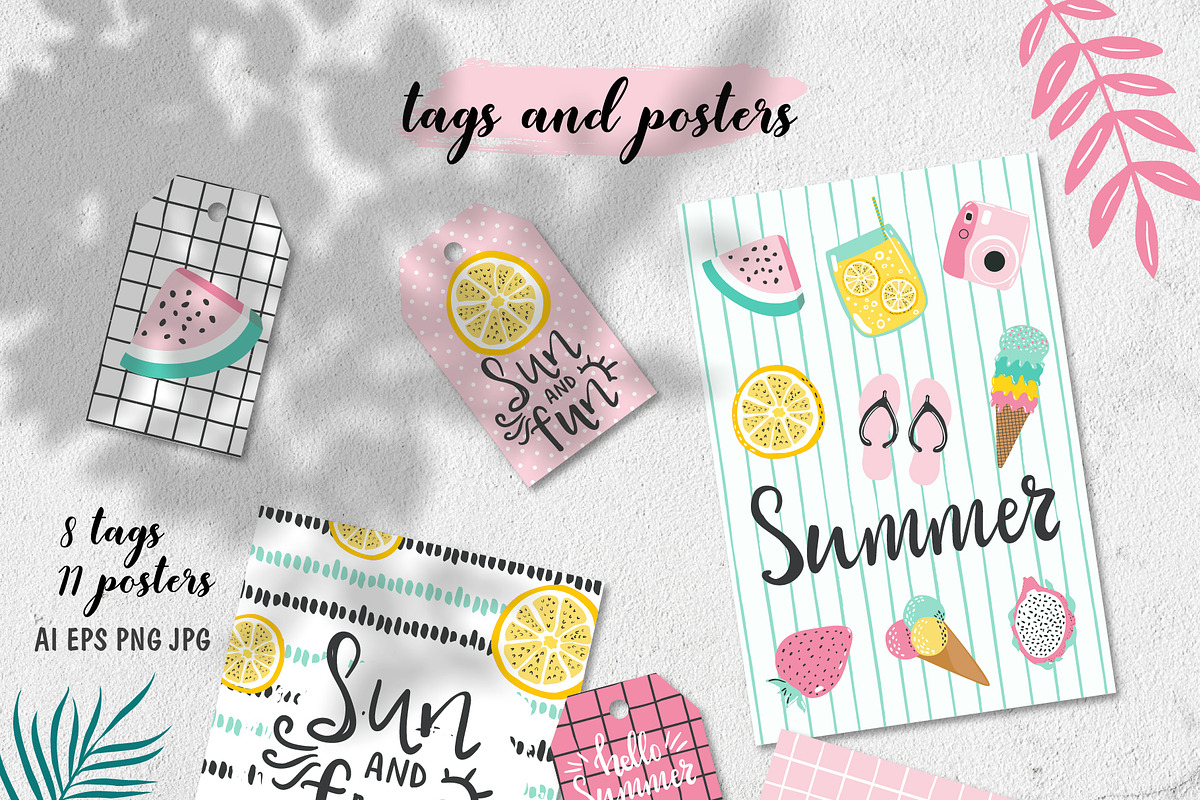 Summer clipart and patterns, a Decorative Illustration by Cozy pattern shop (Photo 5 of 6)