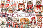 Christmas Cats Holiday Cats Set, an Illustration by Sublimation Artist (Thumbnail 1 of 6)