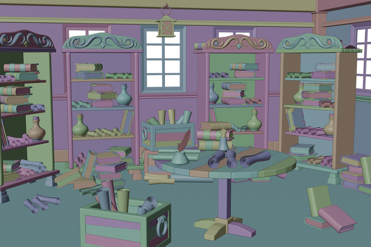 Medieval Library 3D Scene, a Scene 3D Model by Dudukbersama (Photo 3 of 3)