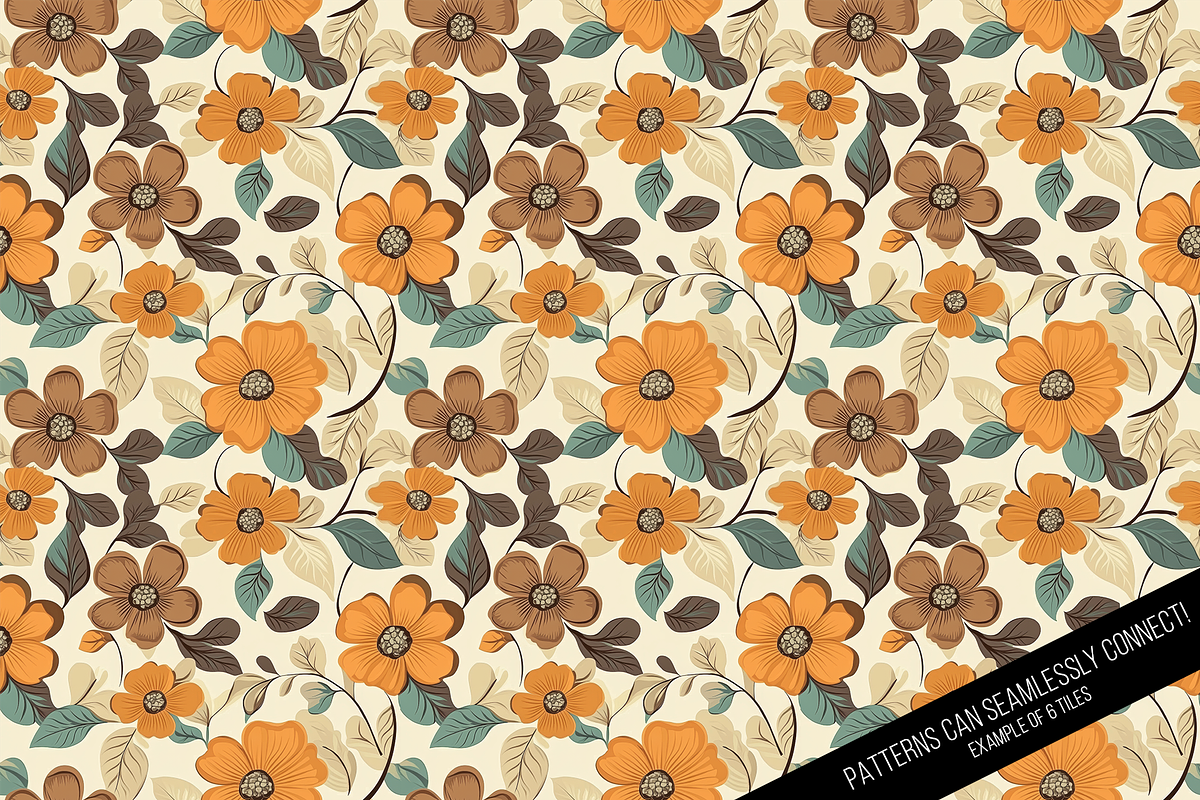 Seamless Retro Flowered Wallpaper, a Pattern Graphic by Chromolume Studio (Photo 6 of 15)