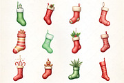 Christmas Socks Hanging Clipart, an Illustration by CrexoraLab (Thumbnail 3 of 5)