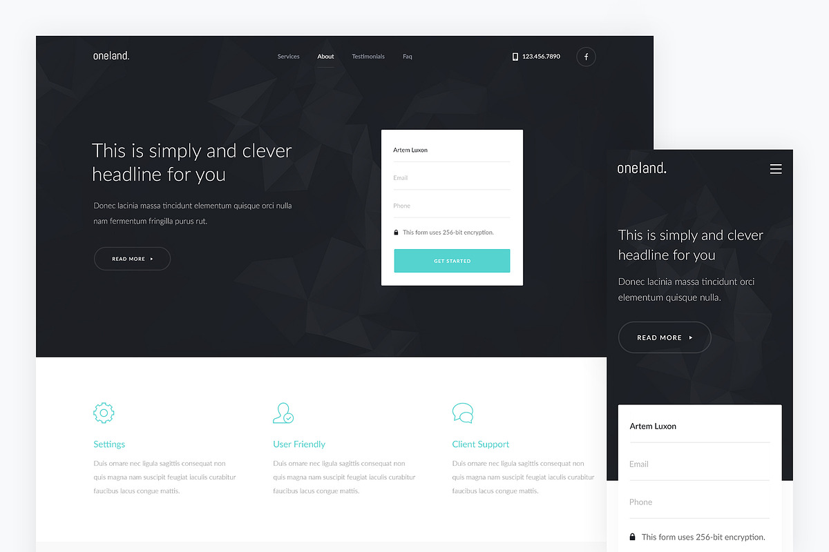 Oneland — Corporate HTML Template, a HTML Template by artemmashirov (Photo 1 of 2)