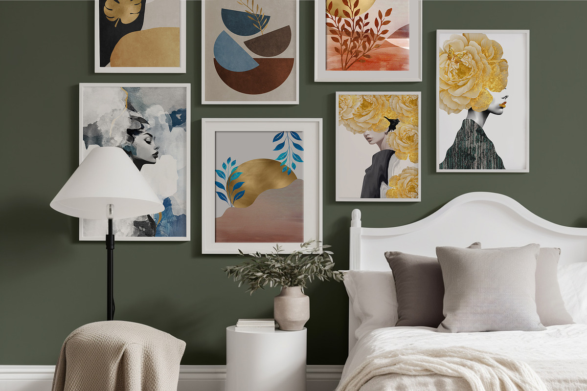 Modern golden female print poster, a Decorative Illustration by Muzi pear studio (Photo 9 of 10)