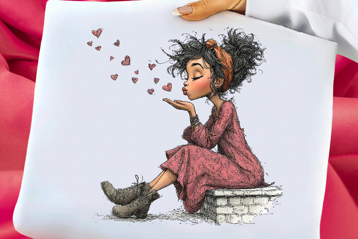 Whimsical Valentine Girl Clipart, an Illustration by Libby Wishes (Photo 6 of 8)